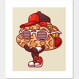 Cute Cool Taco Cartoon Posters and Art